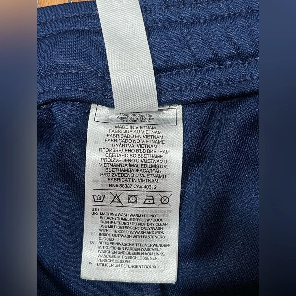 Adidas Dark Blue Joggers with White Stripes